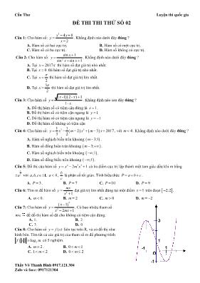 Đề thi thi thử số 02 môn Toán